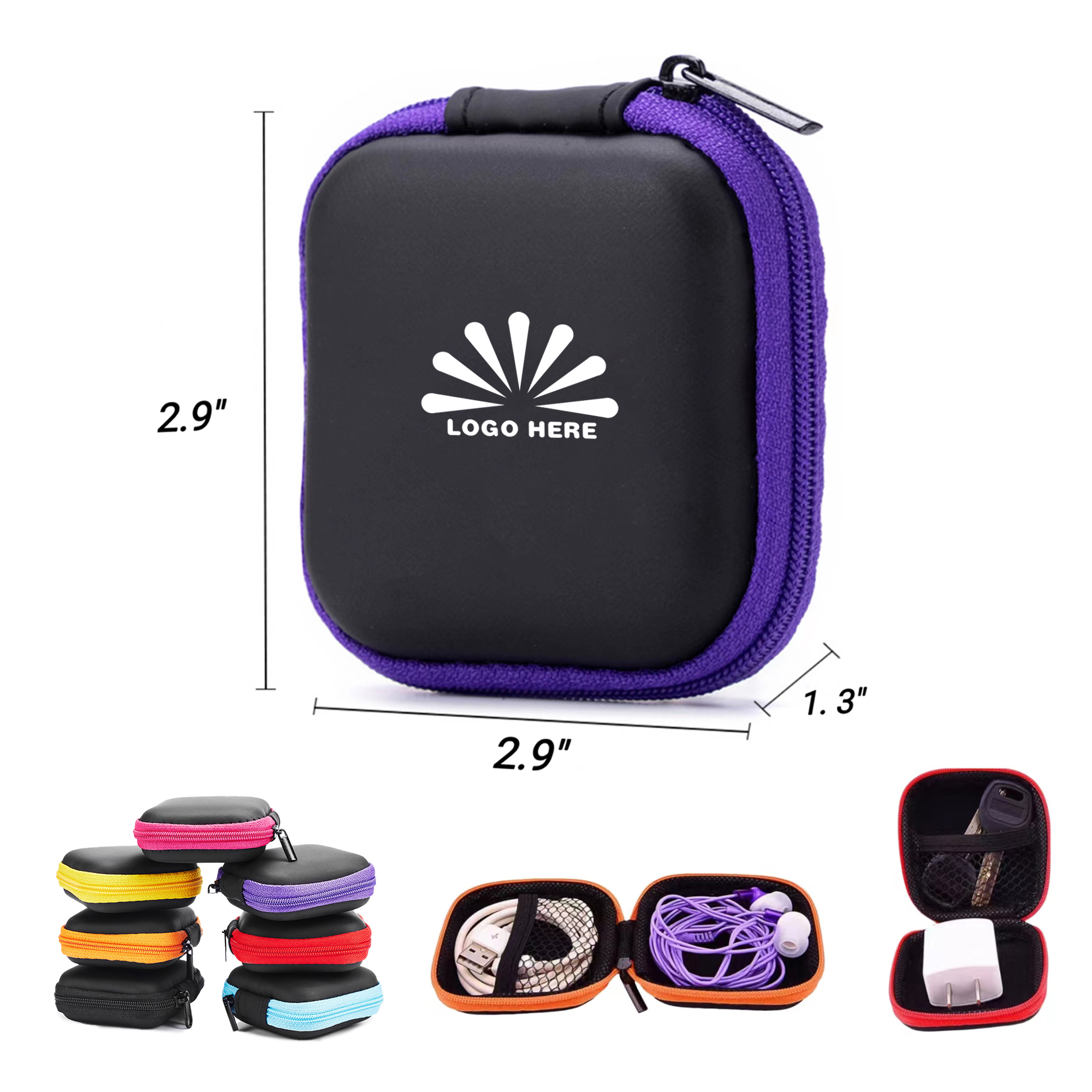 Square Headphone Data Cable Storage Box 1