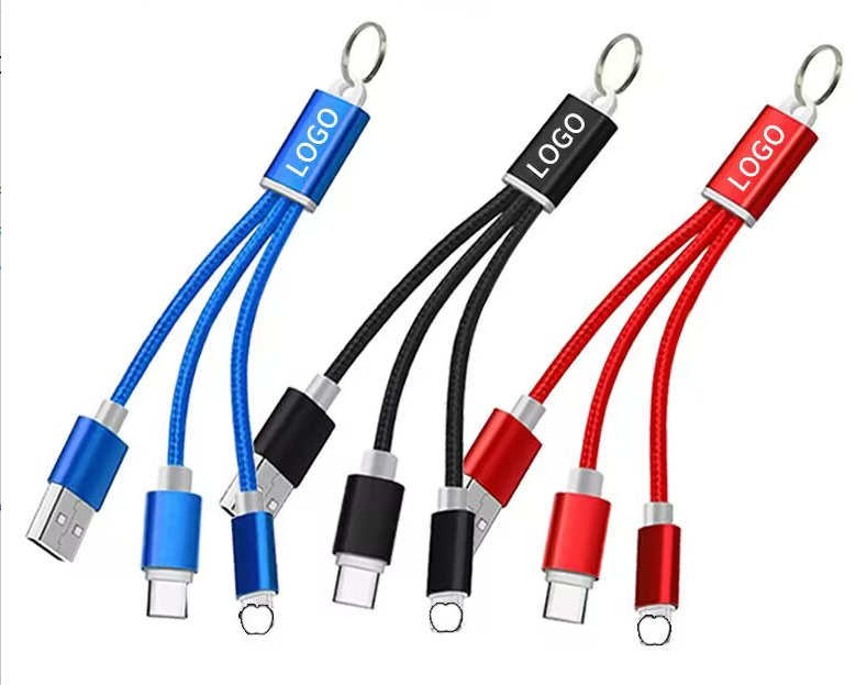 Usb Phone Charging Cable Keychain 2-In-1 7