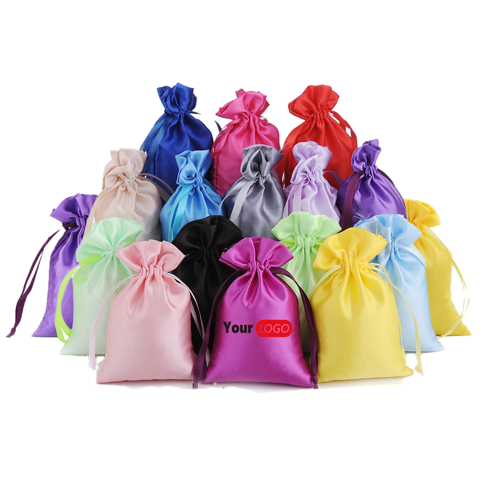 Silk Drawstring Gift Bags Premium Event Favors Custom Size 3