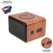 Wood Bluetooth Speaker with Wireless Charging Pad 24