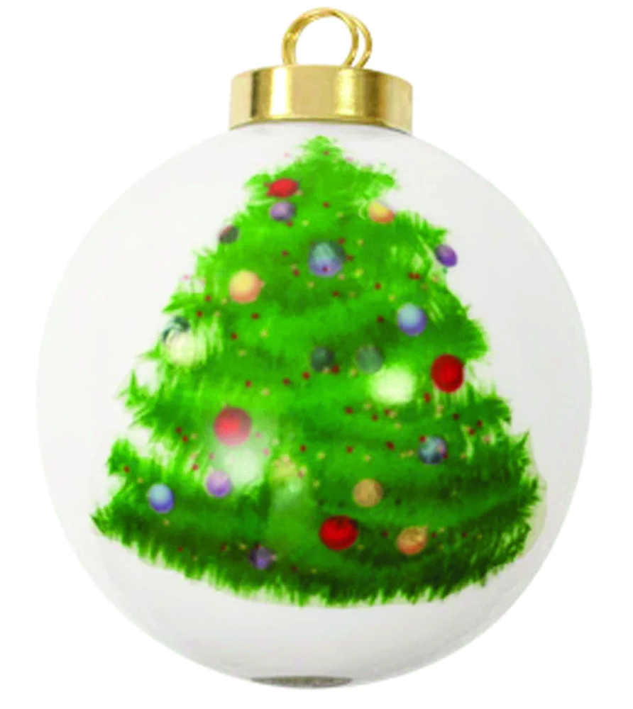Ceramic Christmas Sublimation Ball Ornament 2