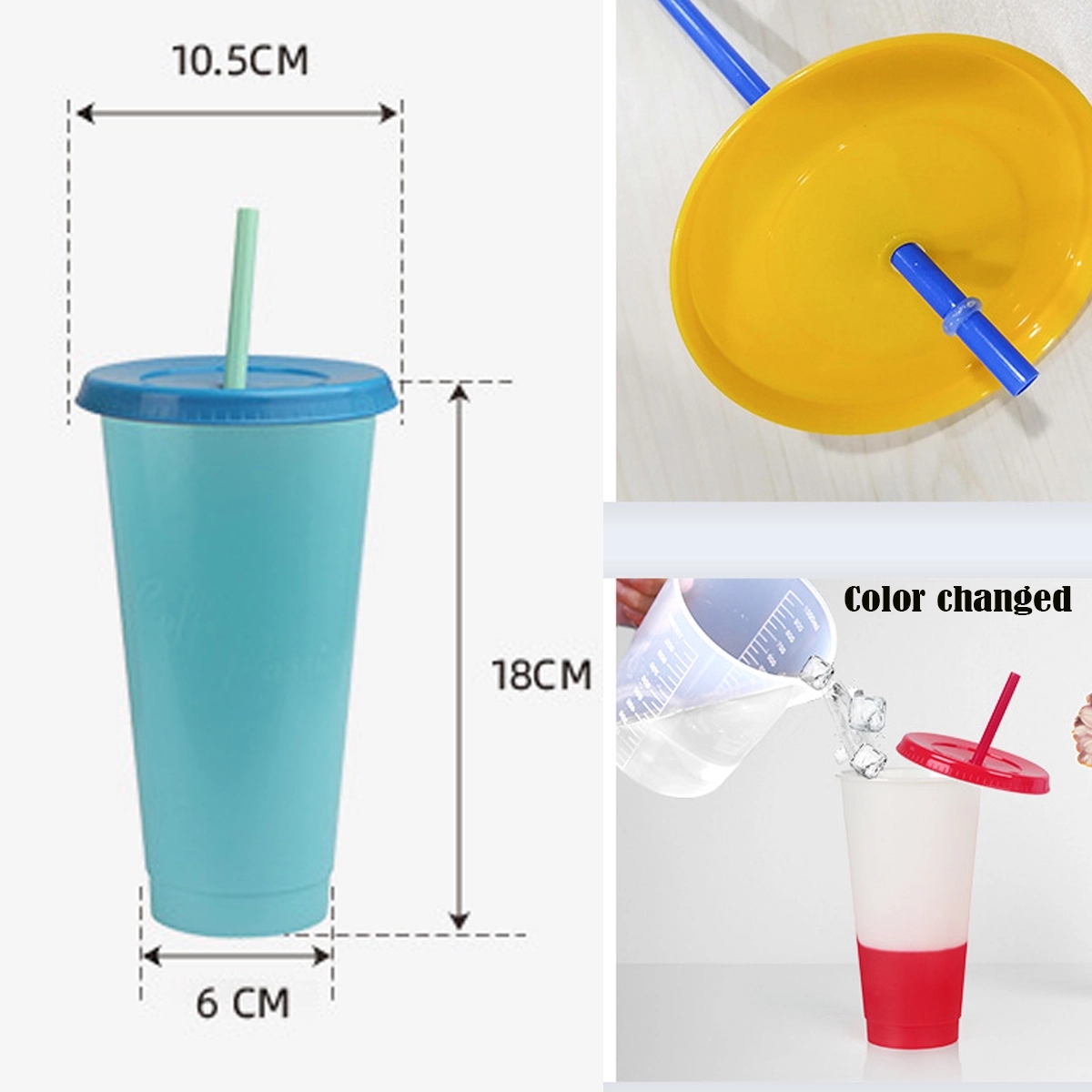 COLOR-CHANGING Reusable Tumblers with Straws Set- 24oz/ 710m 4