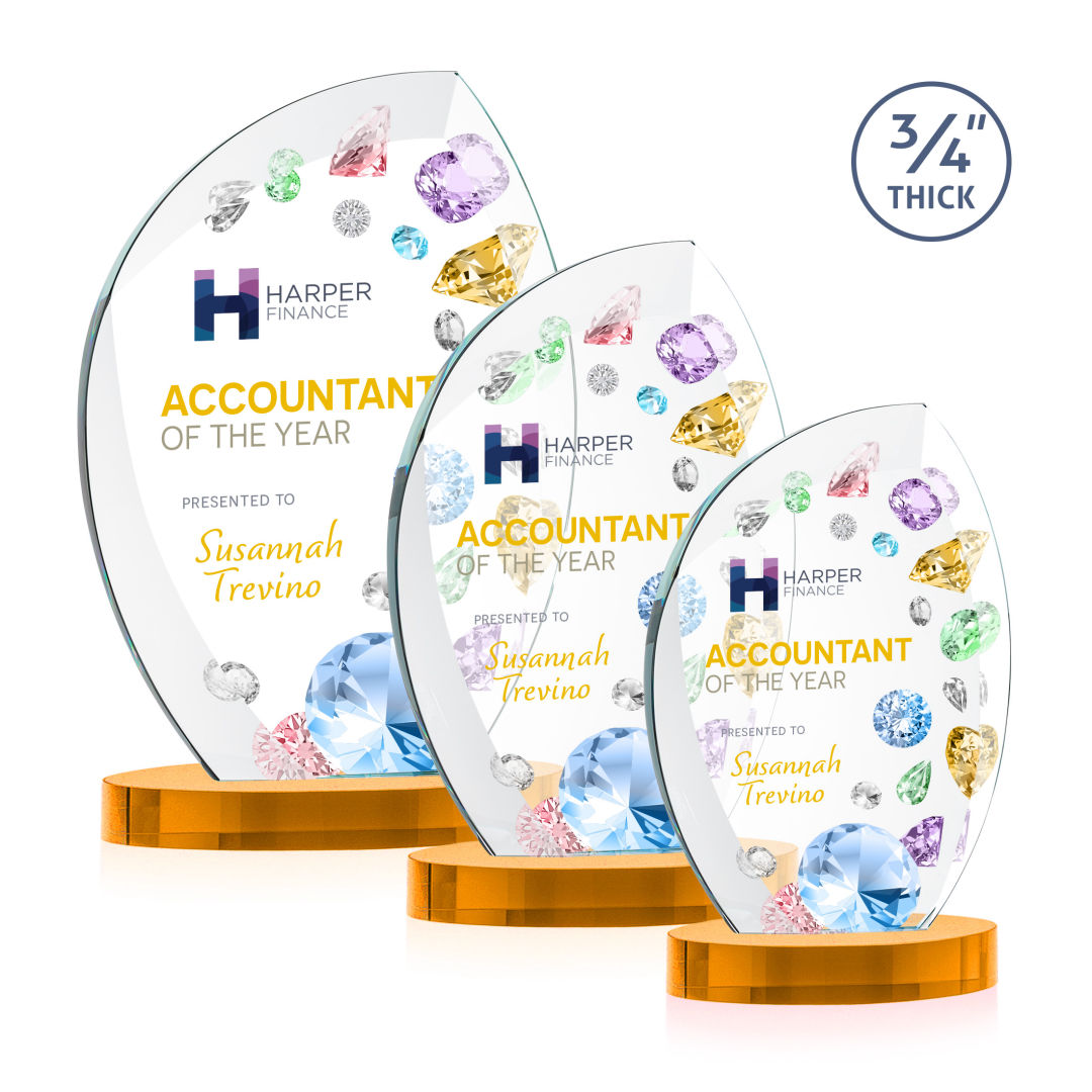 Wichita VividPrint™ Award on Alberton Base - Amber