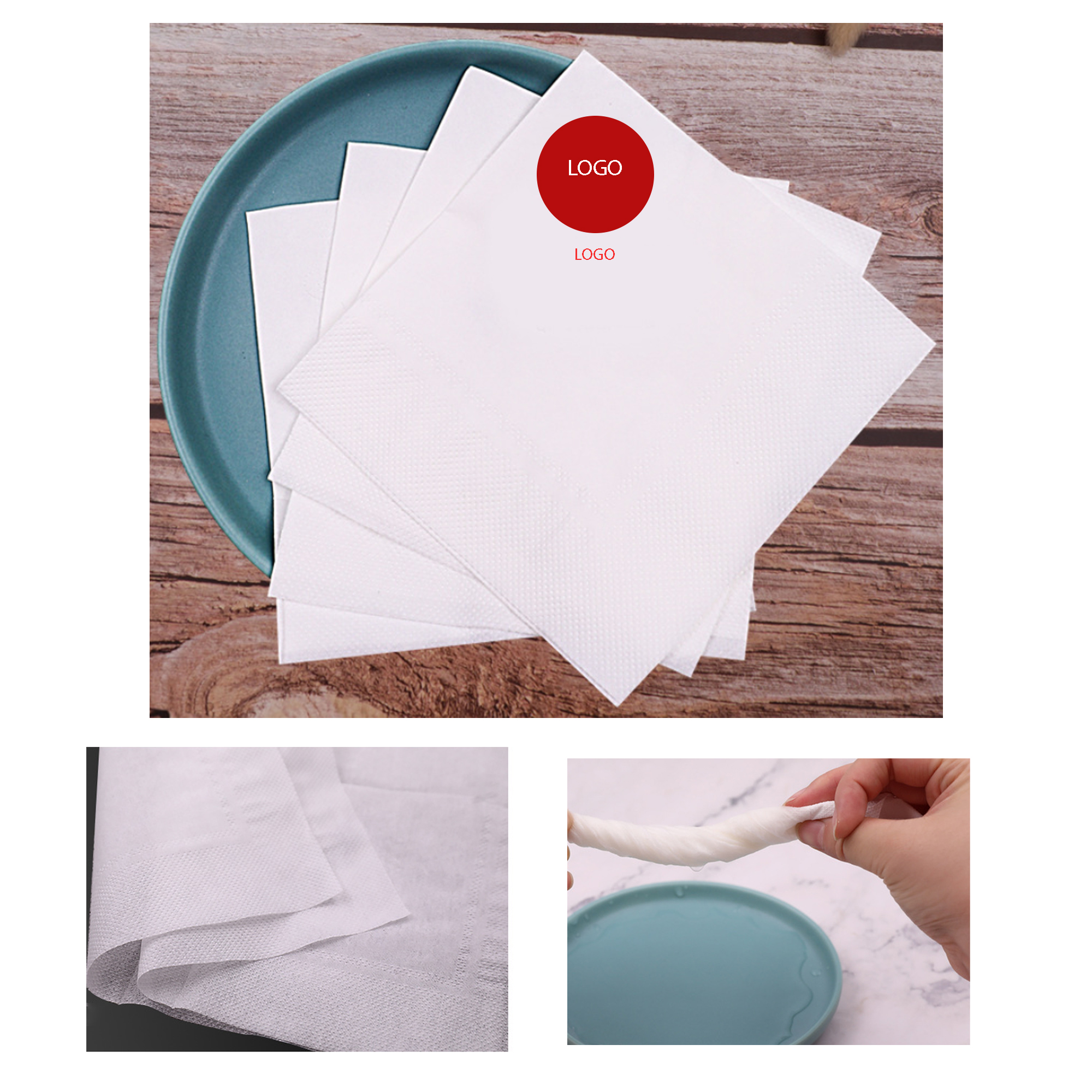 White Double-Layer Table Napkins 2