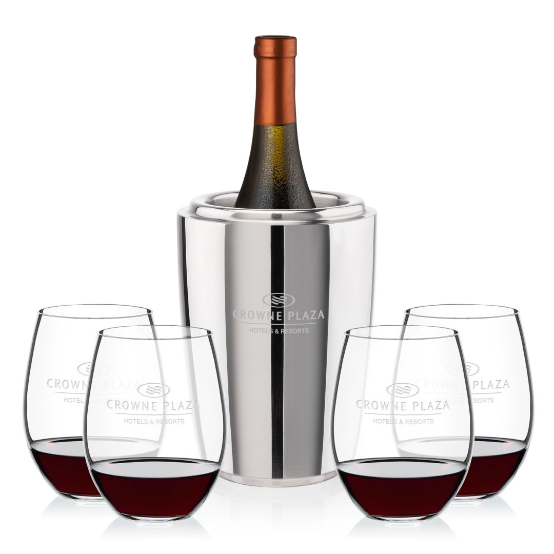 Pescara Wine Cooler & RIEDEL Stemless Wine Set 5
