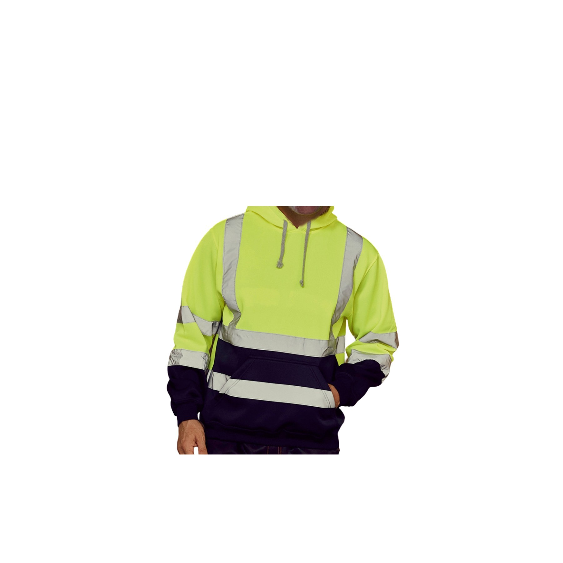 Men's High Vis Hoodie, custom hoodie or sweatshirt with logo imprint 4
