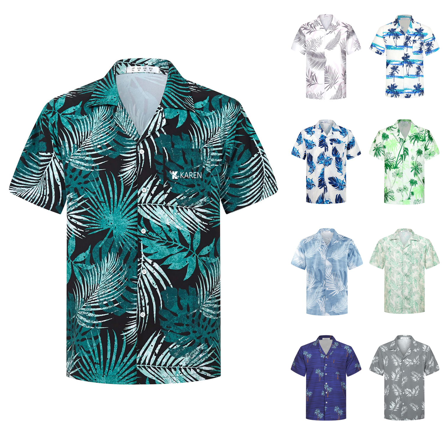Tropical Print Beach Stretch Polyester Shirt 5
