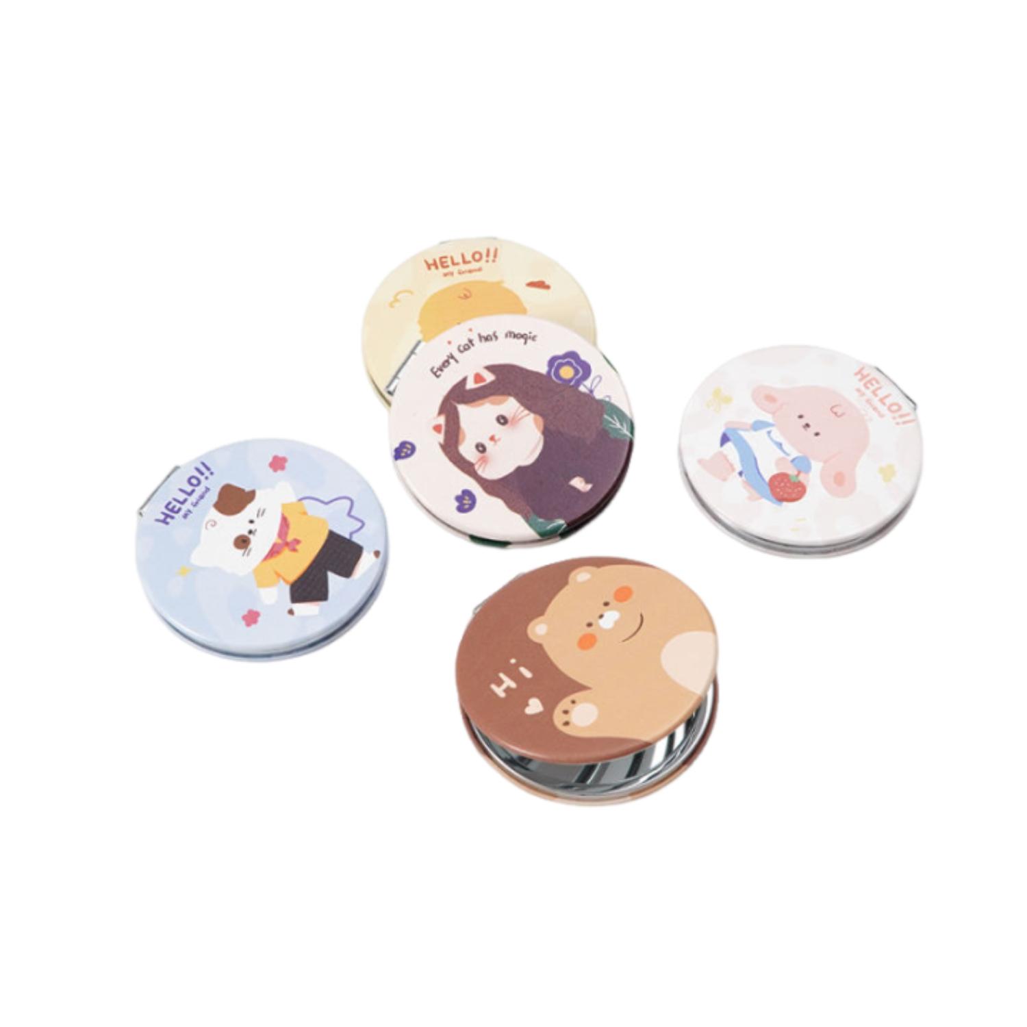 Round Shape Folding Compact Makeup Mirror 2