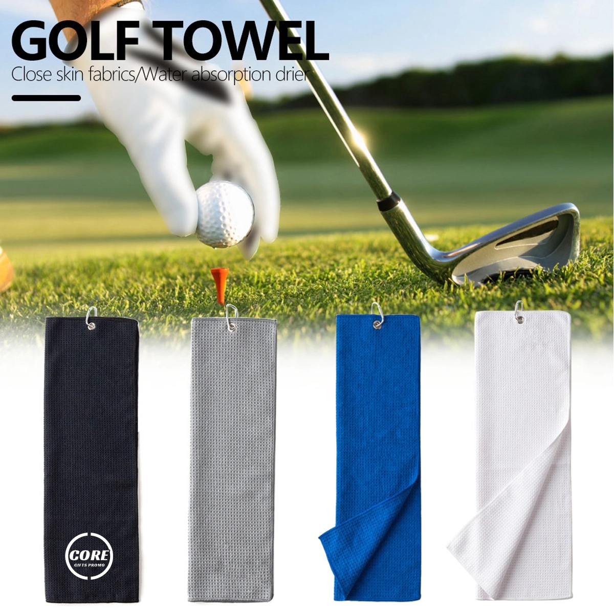 Microfiber Waffle Pattern Golf Towel 1