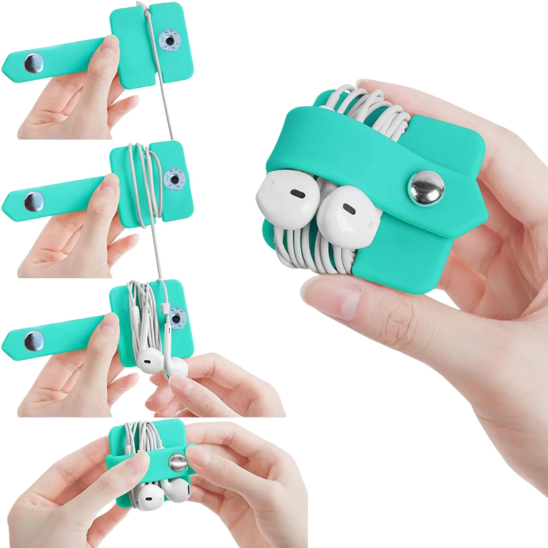 Buckle Design Silicone Cable Organizer 10