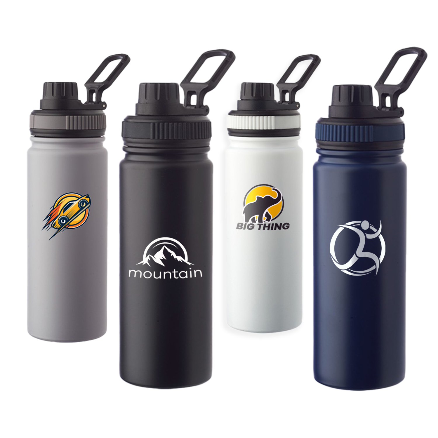 23 oz. Stainless Steel Water Bottle with Easy Carry Loop Handle, custom water bottle with logo imprint 2