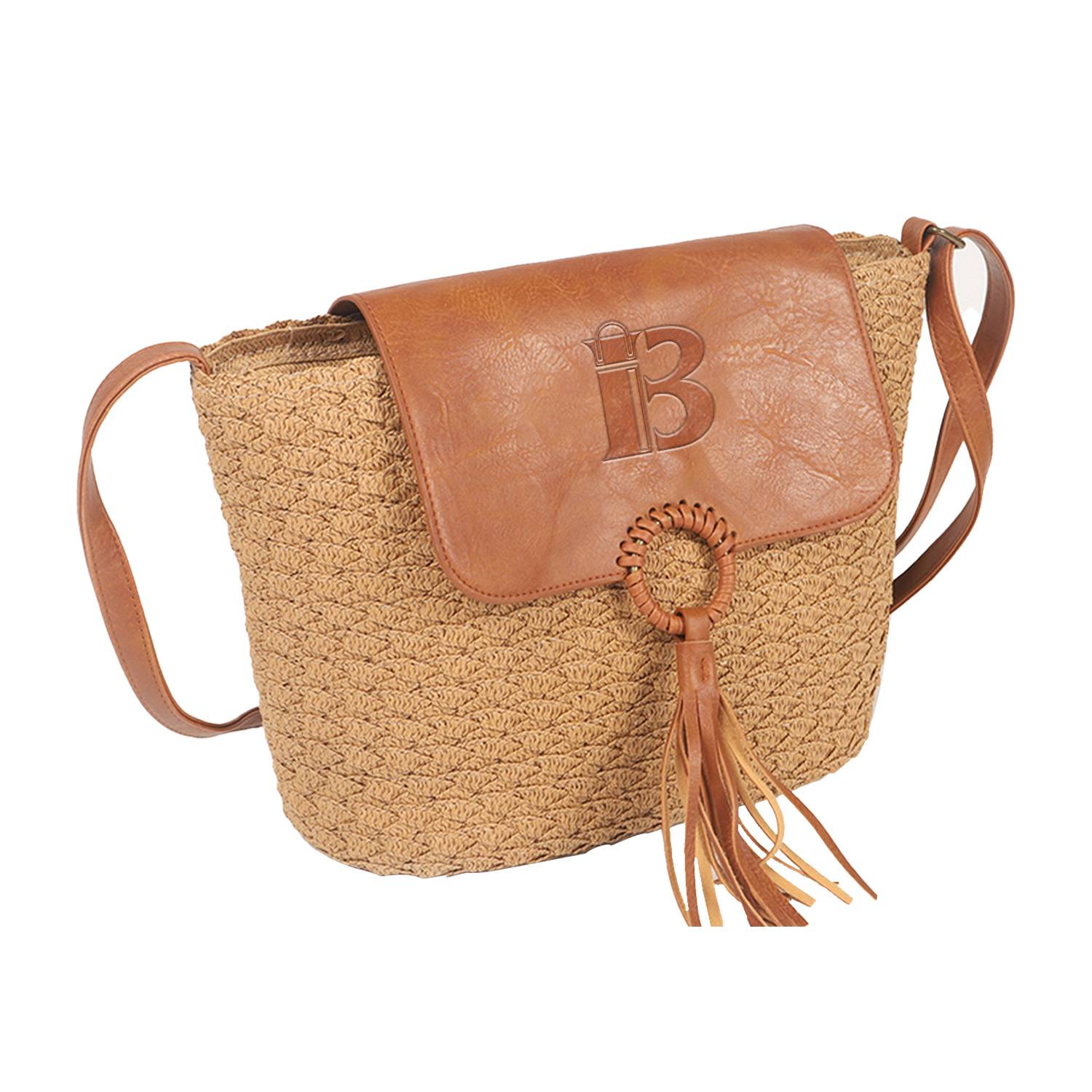 Straw Tassel Flap Crossbody Bag 2