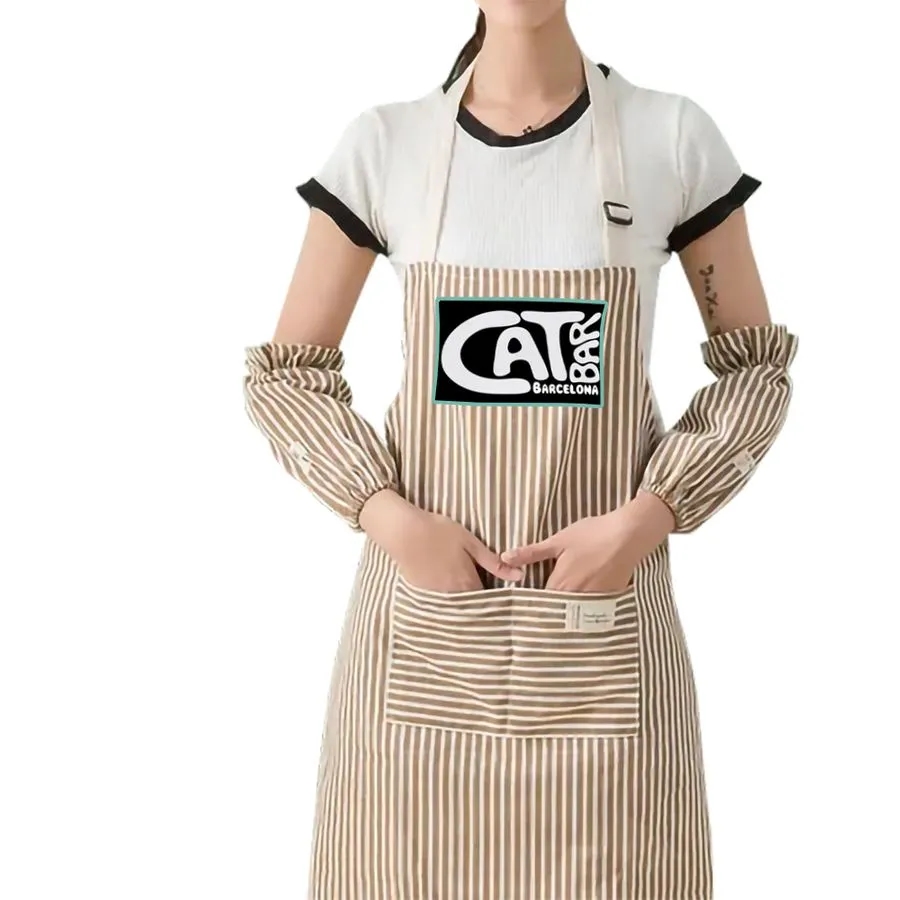 Striped Cotton and Linen Apron 2