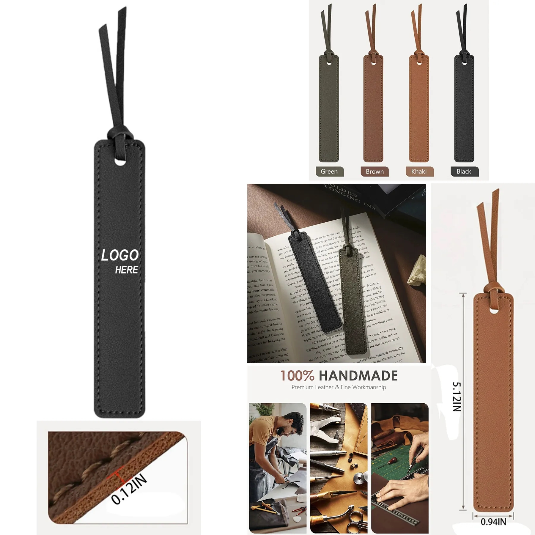 Rectangular Leather Bookmark 3