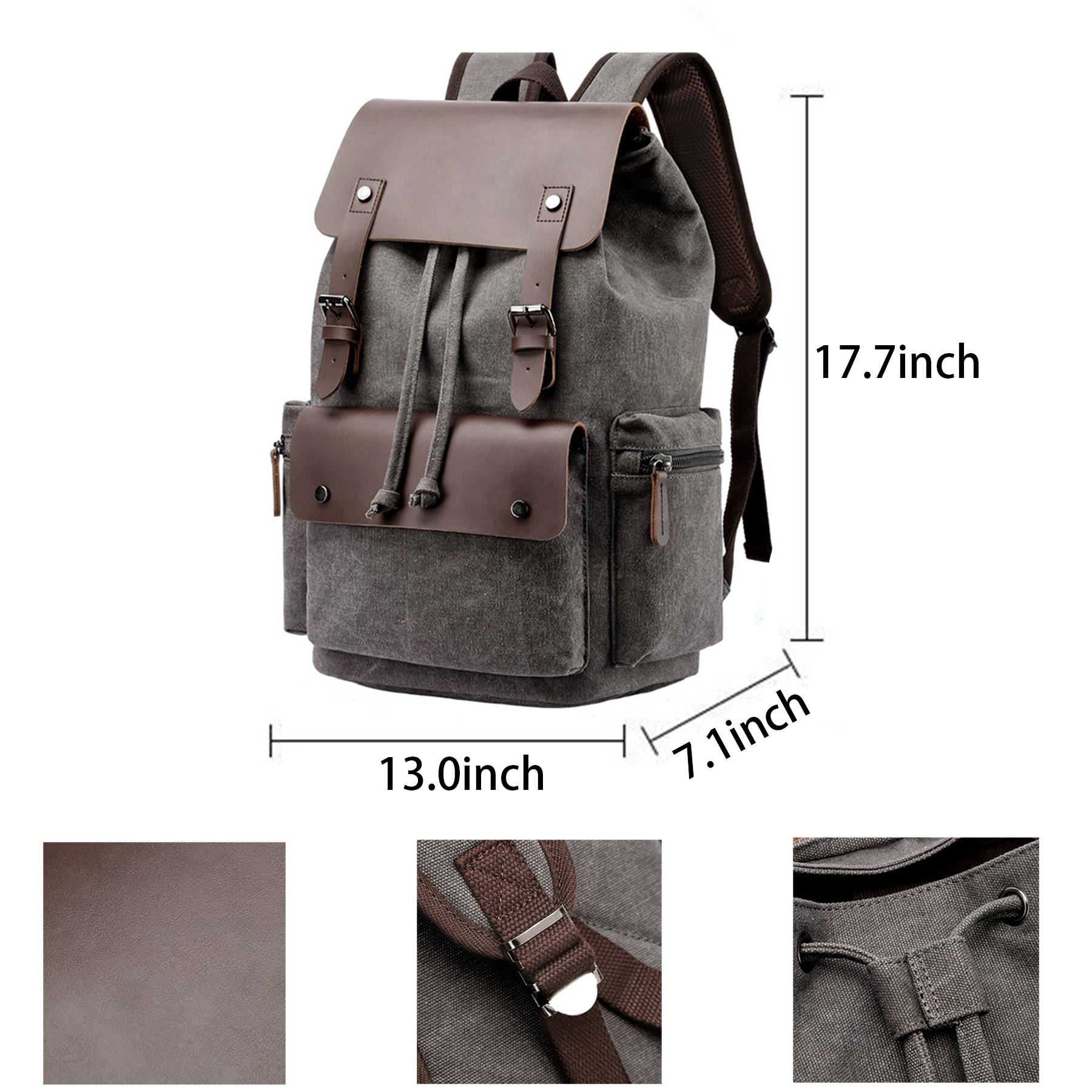 Men's Canvas Vintage travel Laptop Backpack 11