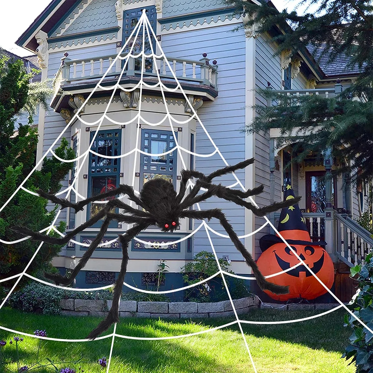 Halloween Triangular Huge Spider Web for Parties Haunted 2