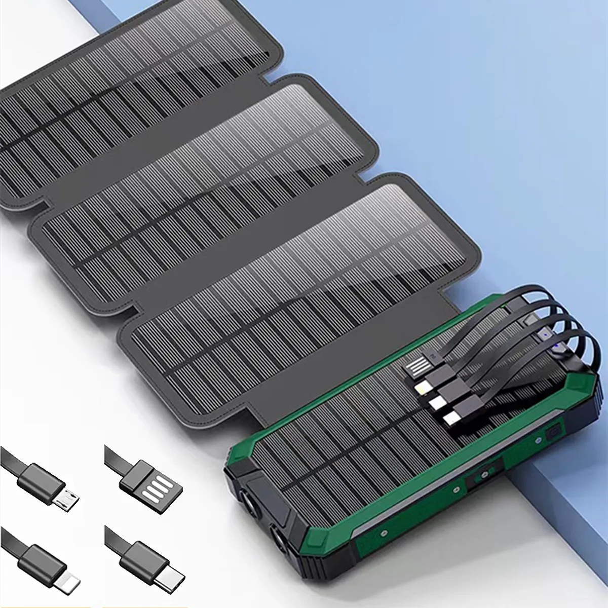 20000mAh Solar Charger with 4 Panels Power Bank 3