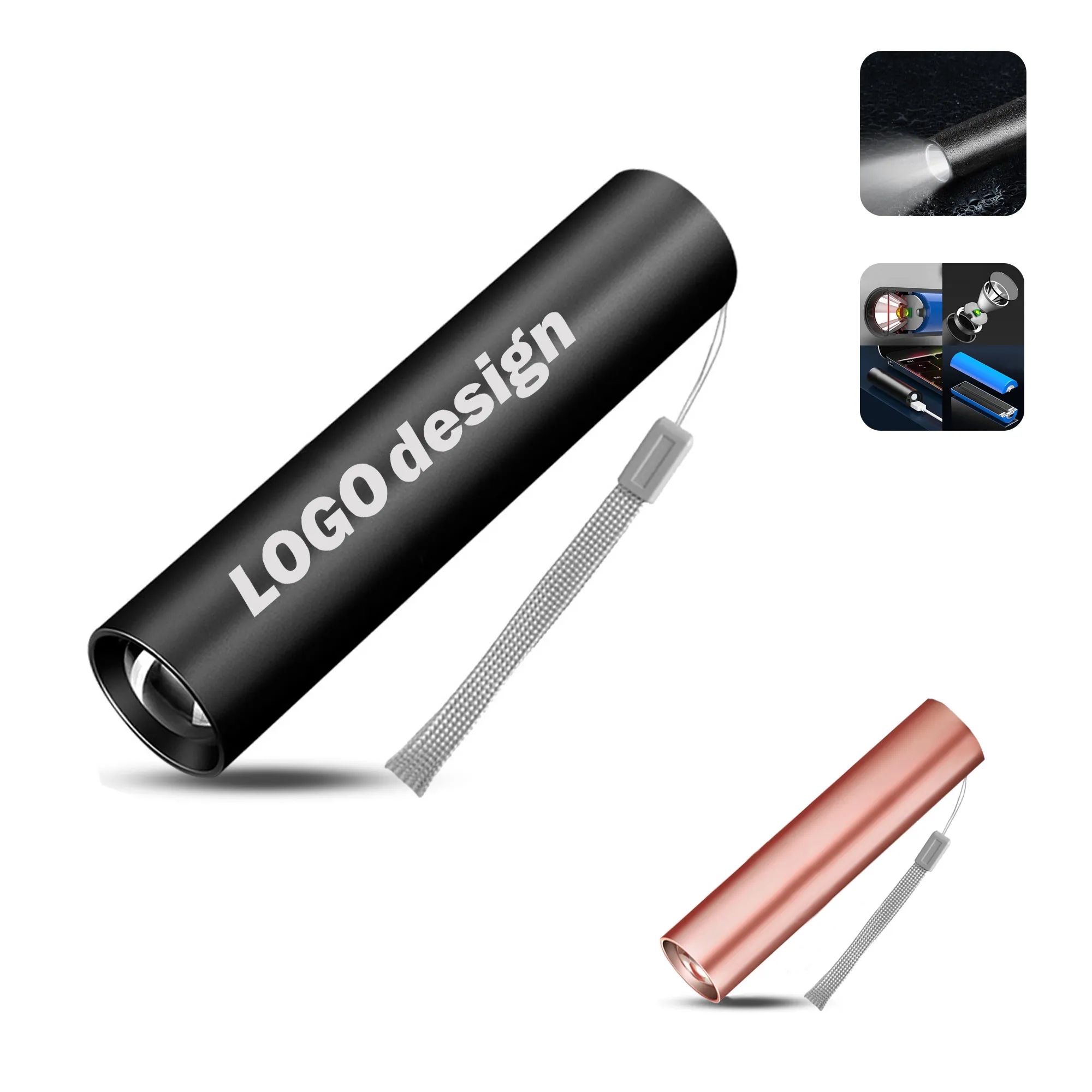 Portable Small USB Rechargeable Flashlight 2