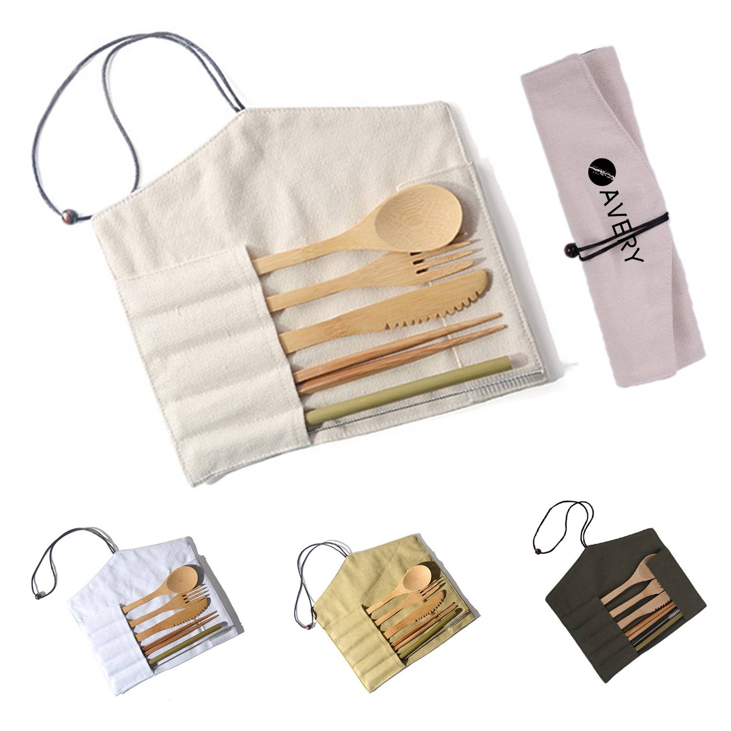 Travel Reusable Bamboo Cutlery Set 12