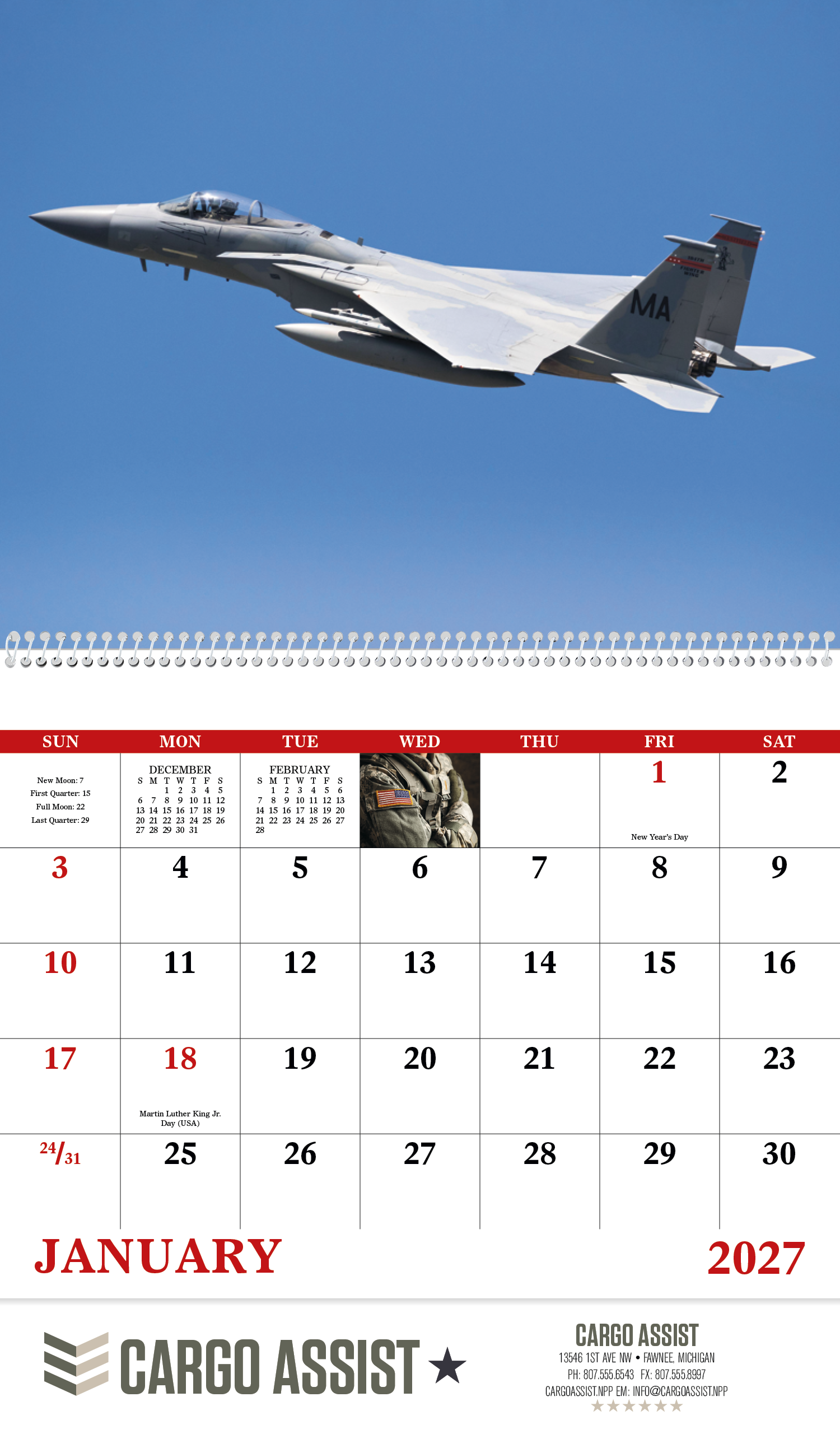 Good Value™ American Armed Forces - Spiral Calendar 56