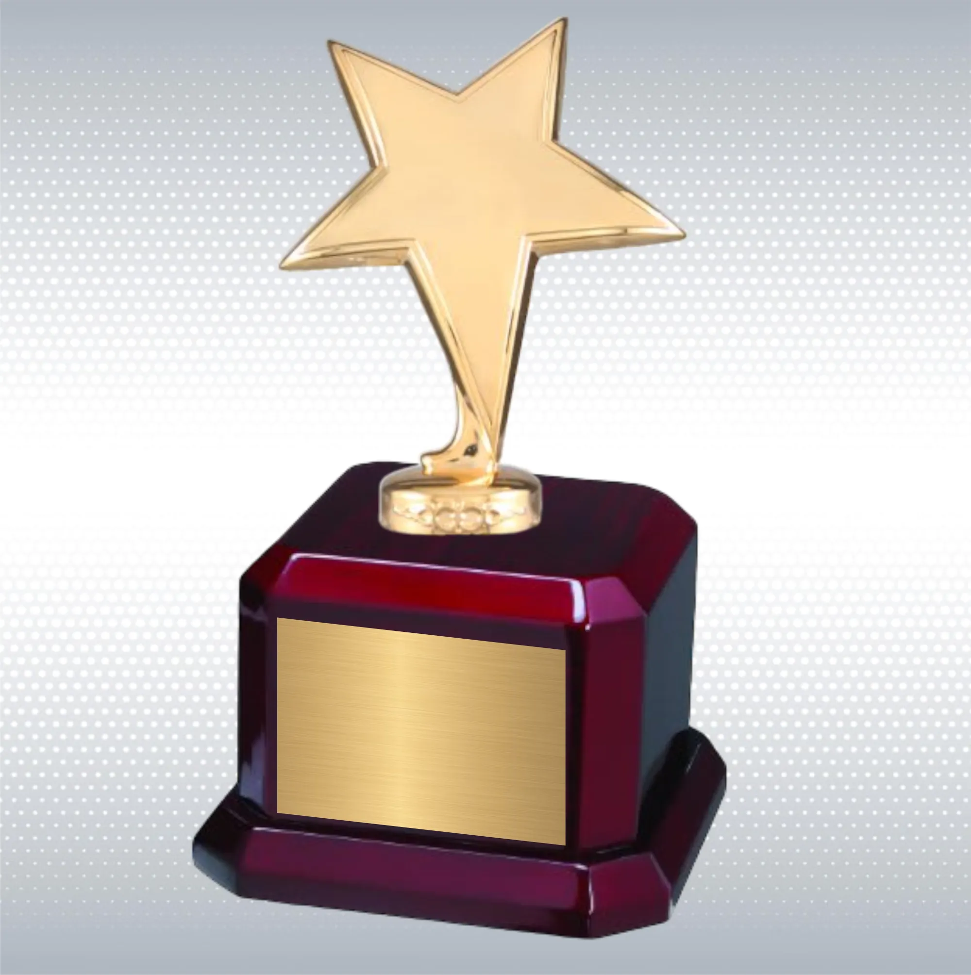 9 1/2" Star Trophy Award on Rosewood Royal Piano Finish Base 30