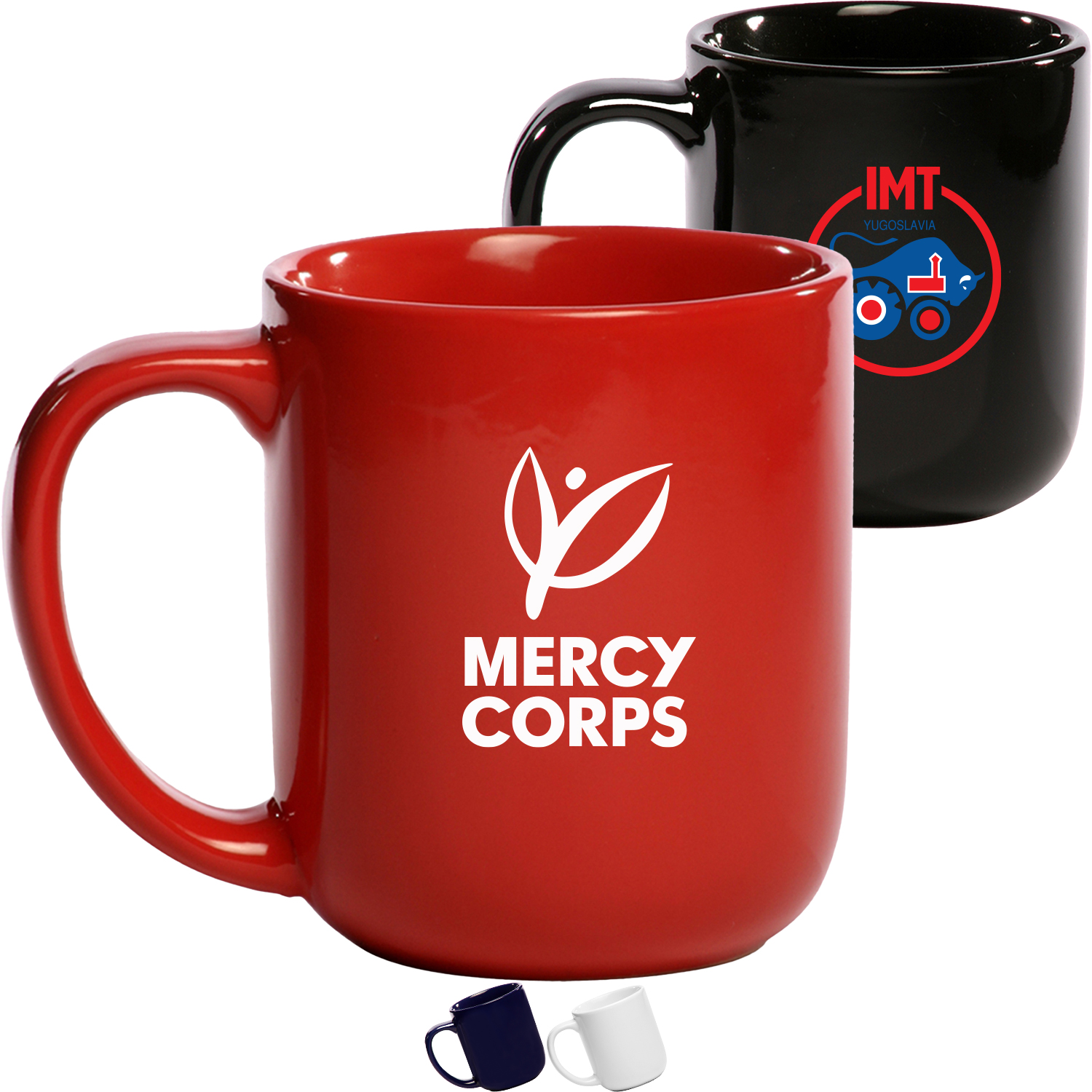 16 oz. Smooth Molded Glossy Coffee Mugs w/ High-curved Grip 2