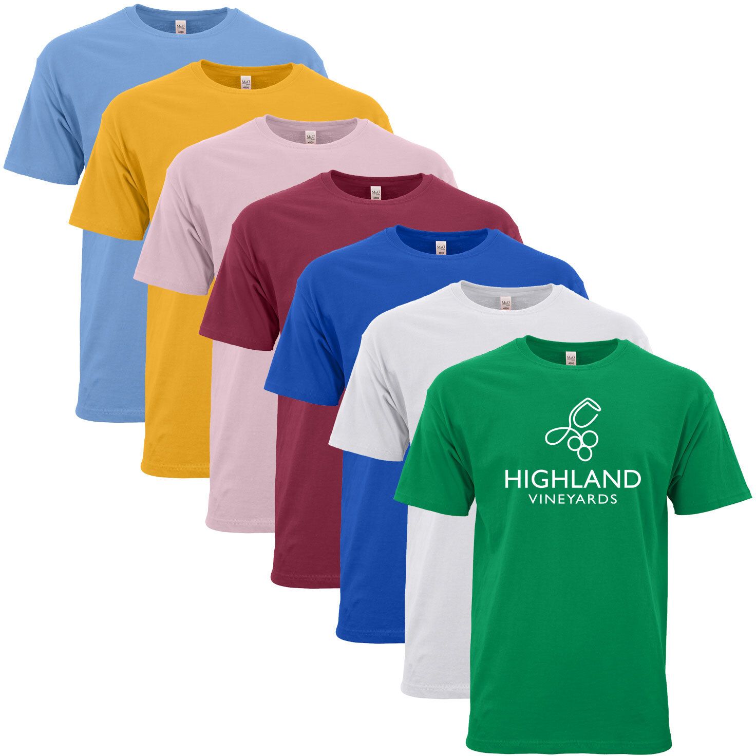 M&O UNISEX GOLD SOFT T-SHIRT 100% COTTON SCREENED 16