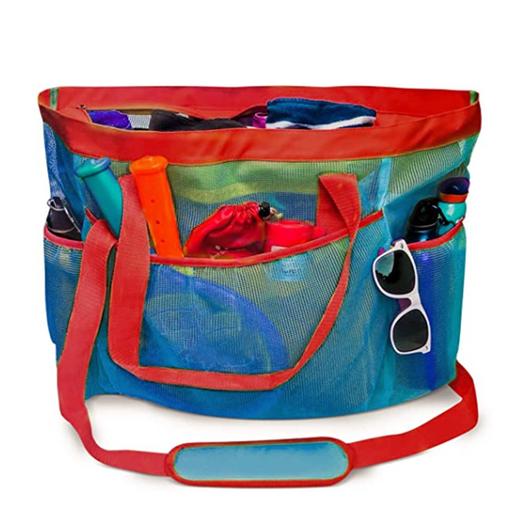 Nylon Mesh Beach crossbody Bag with Zipper 7
