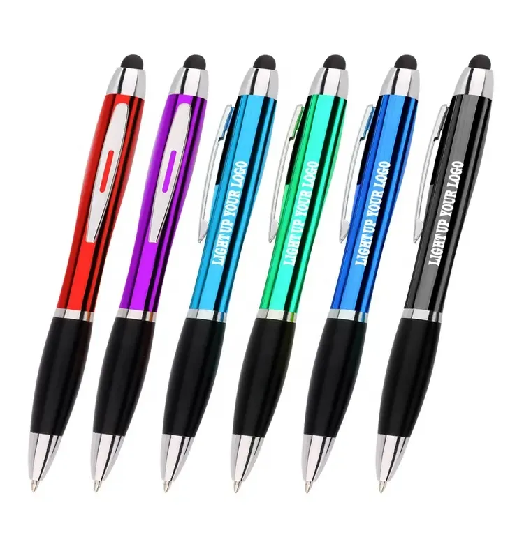 Illuminated Logo Gourd Shaped Touch Ballpoint Twist Pen 7