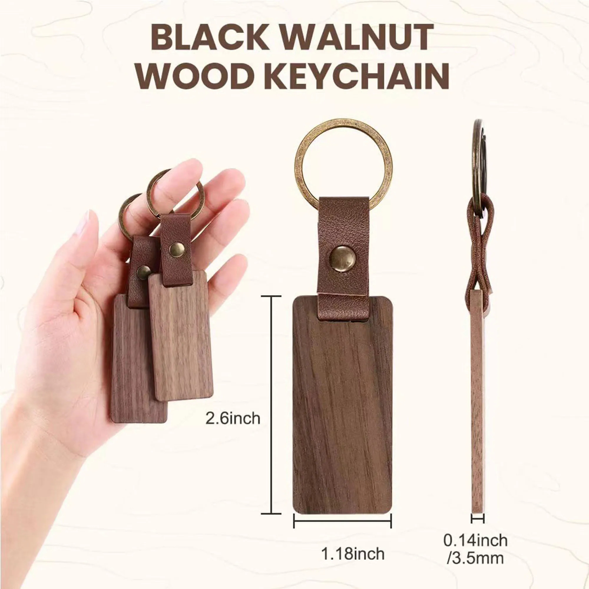 Black Walnut Exquisite Keychain 2