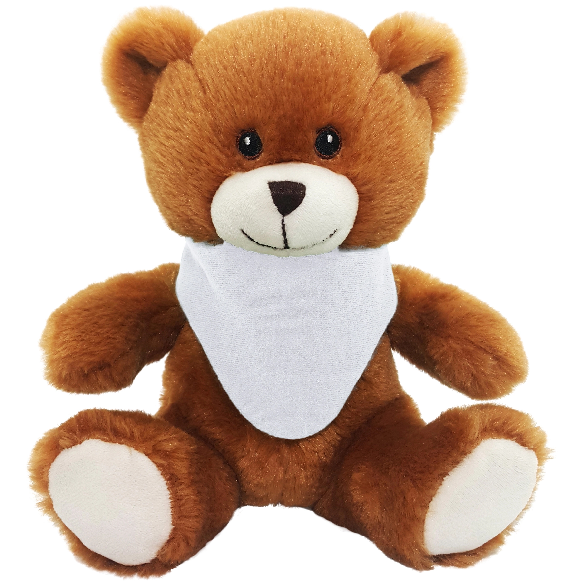 8" Embroidered Eyes Honey Brown Bear 9
