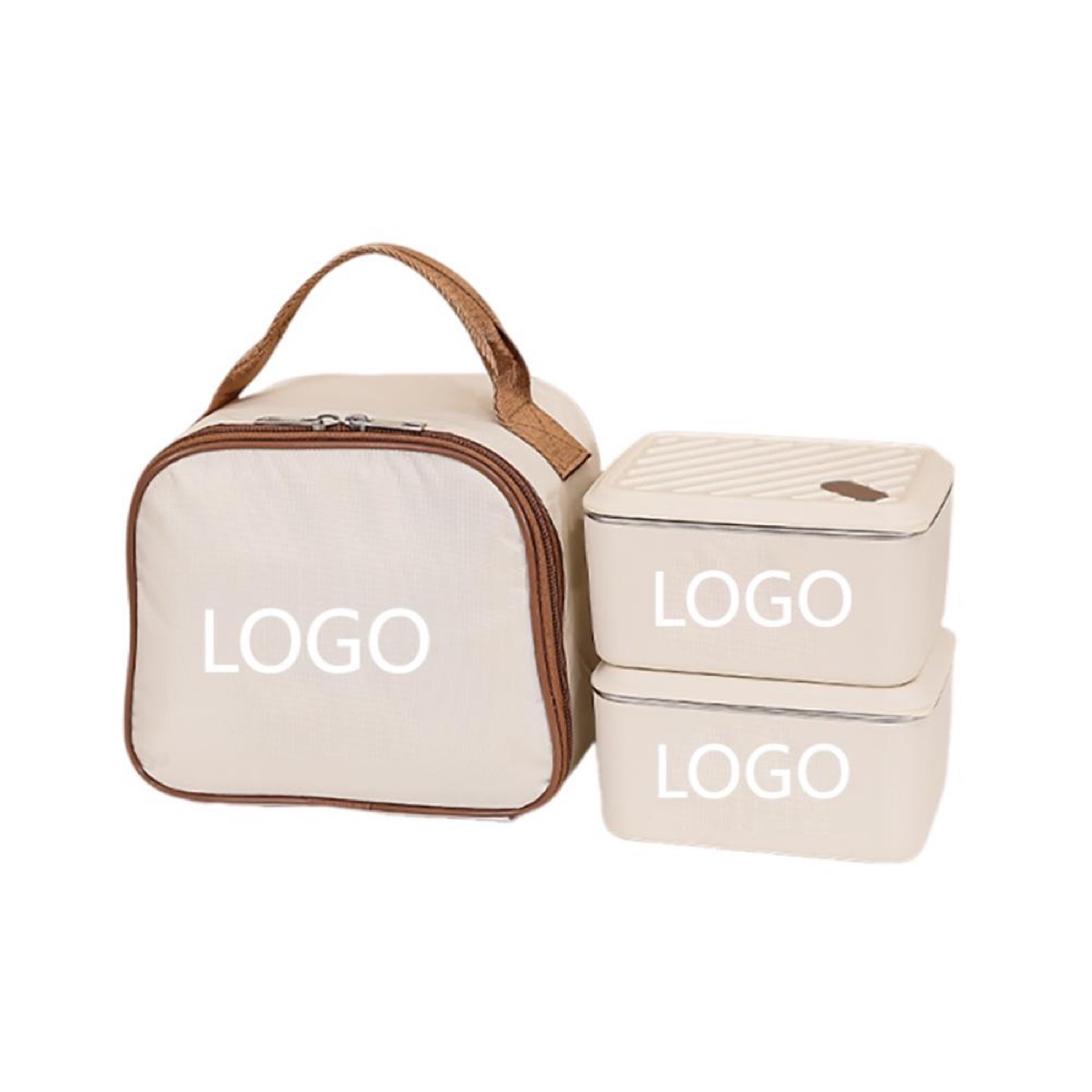 Custom Logo 304 Stainless Steel Bento Box Tote Bag Set 2