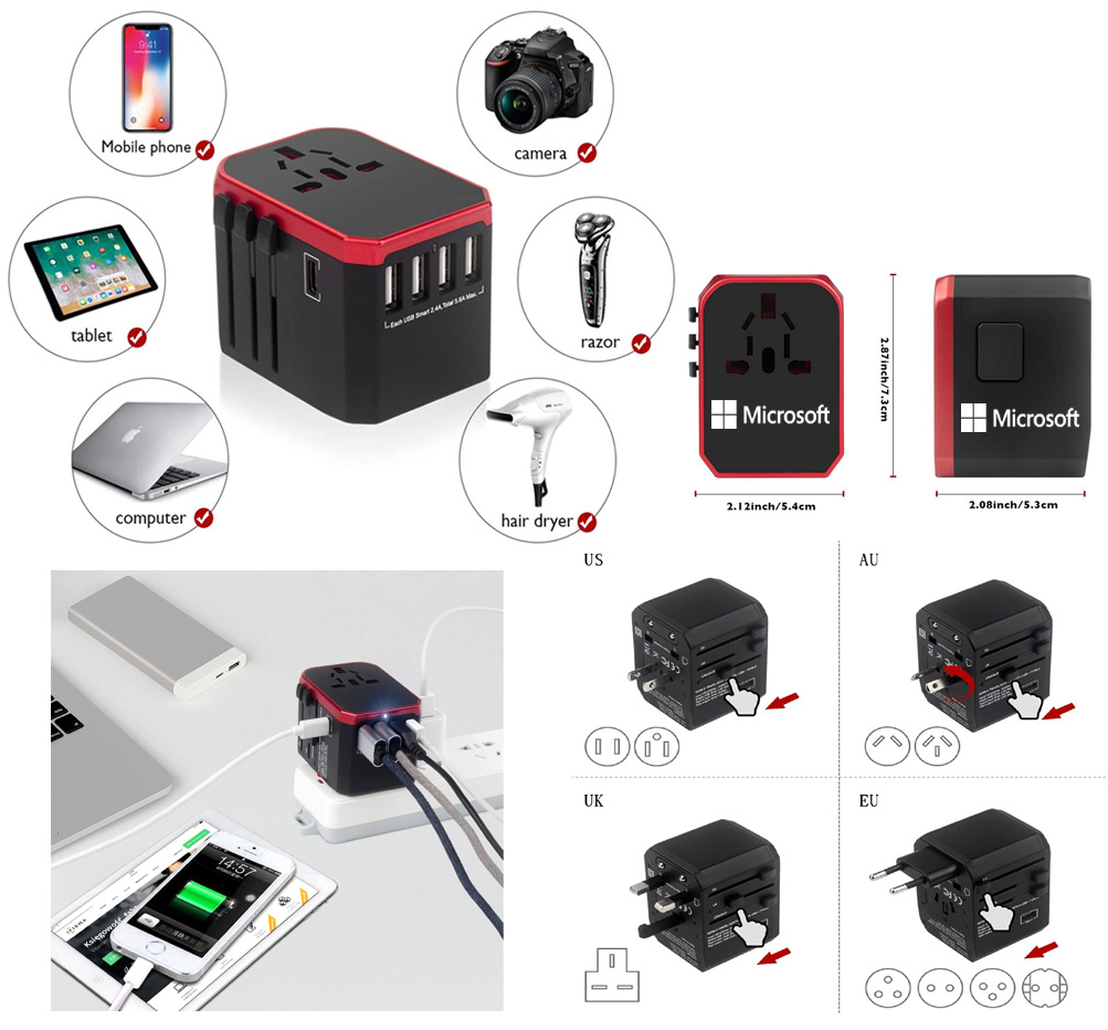 iBank ® Universal Travel Adapter, International Power Adapter 4