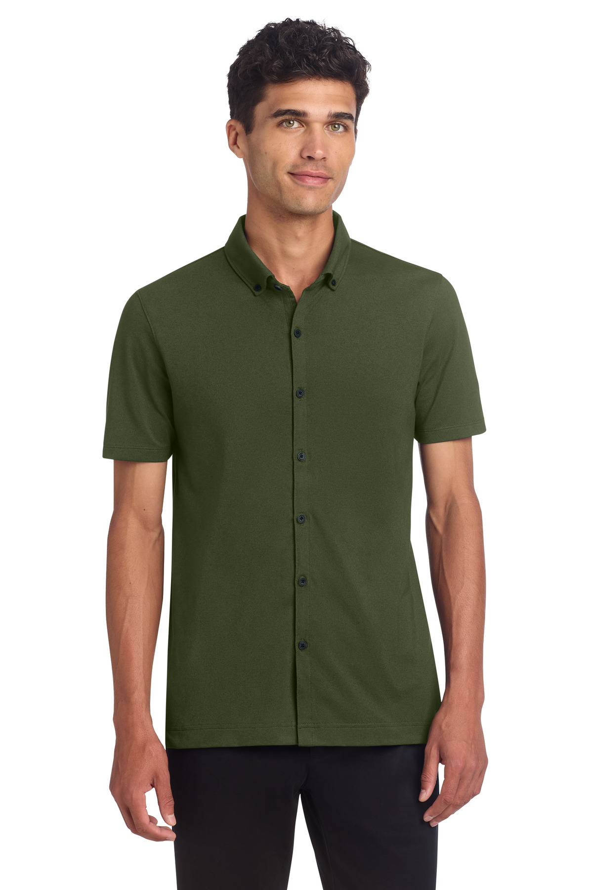 Mercer+Mettle Stretch Pique Full-Button Polo MM1006 63
