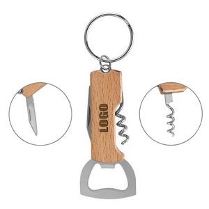 Stylish Round Wooden Bottle Opener With Magnet 9