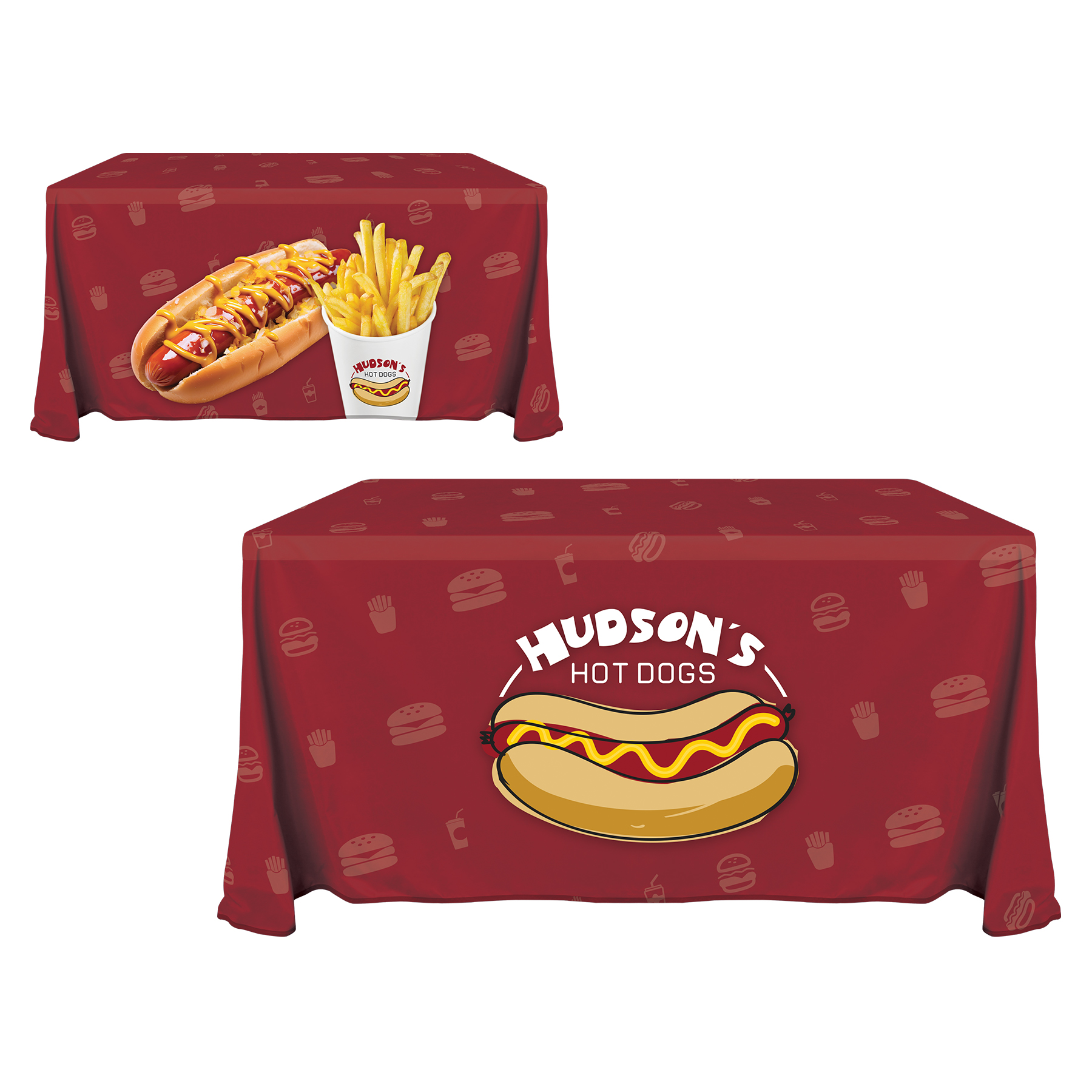 4' Knit Polyester Custom Throw Style Table Cover 7