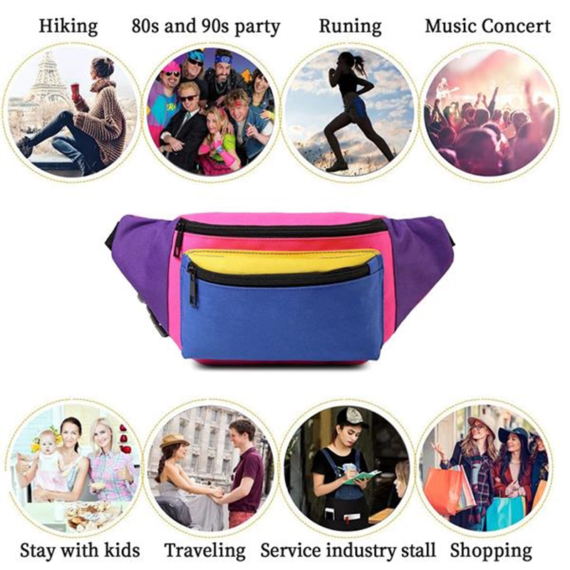 Neon Waist Fanny Pack For 80S Costumes 5