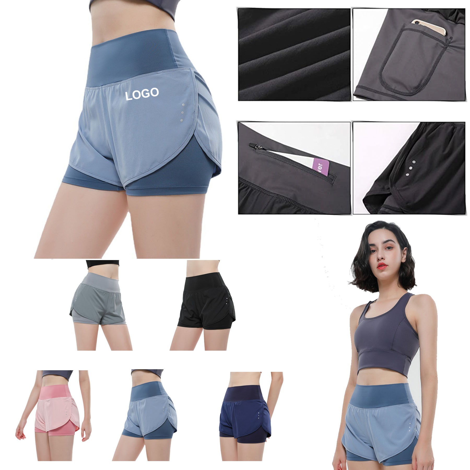 Women's 2 in 1 Running Shorts 1