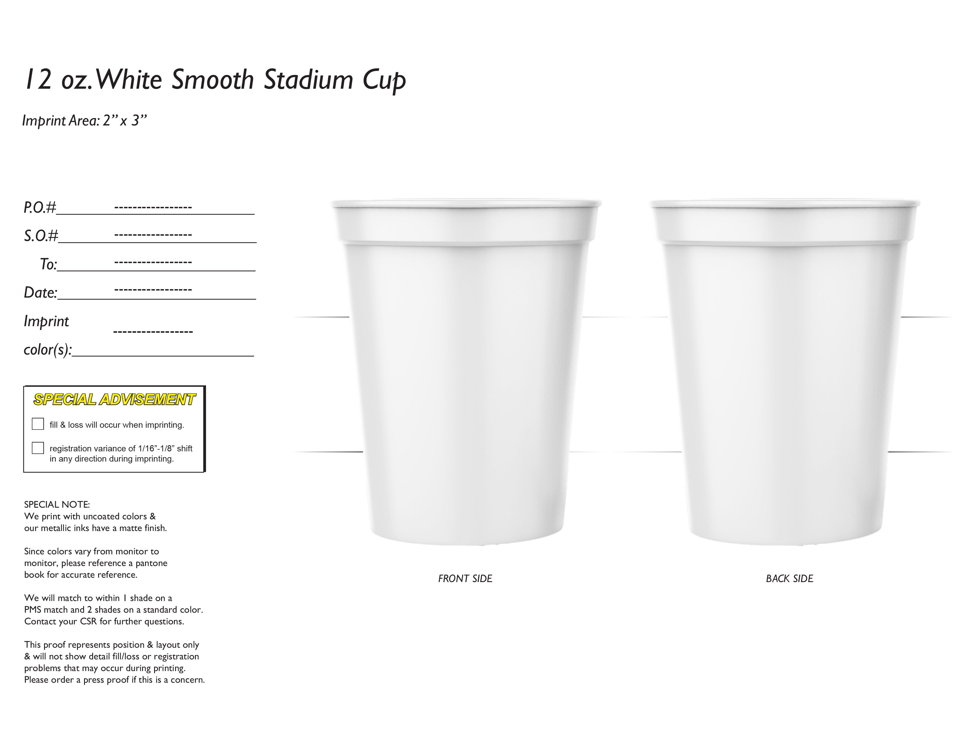 12 Oz. Stadium Cup - High Line 3