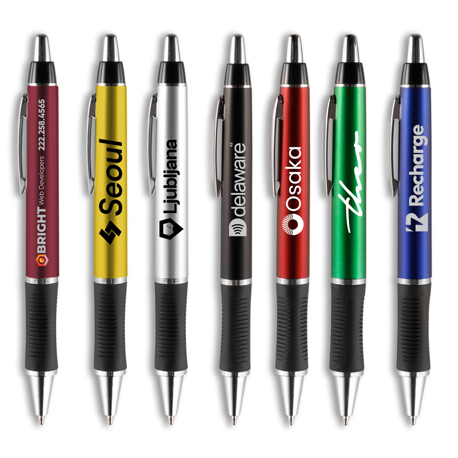 Barton Click Pen - Silver Accents