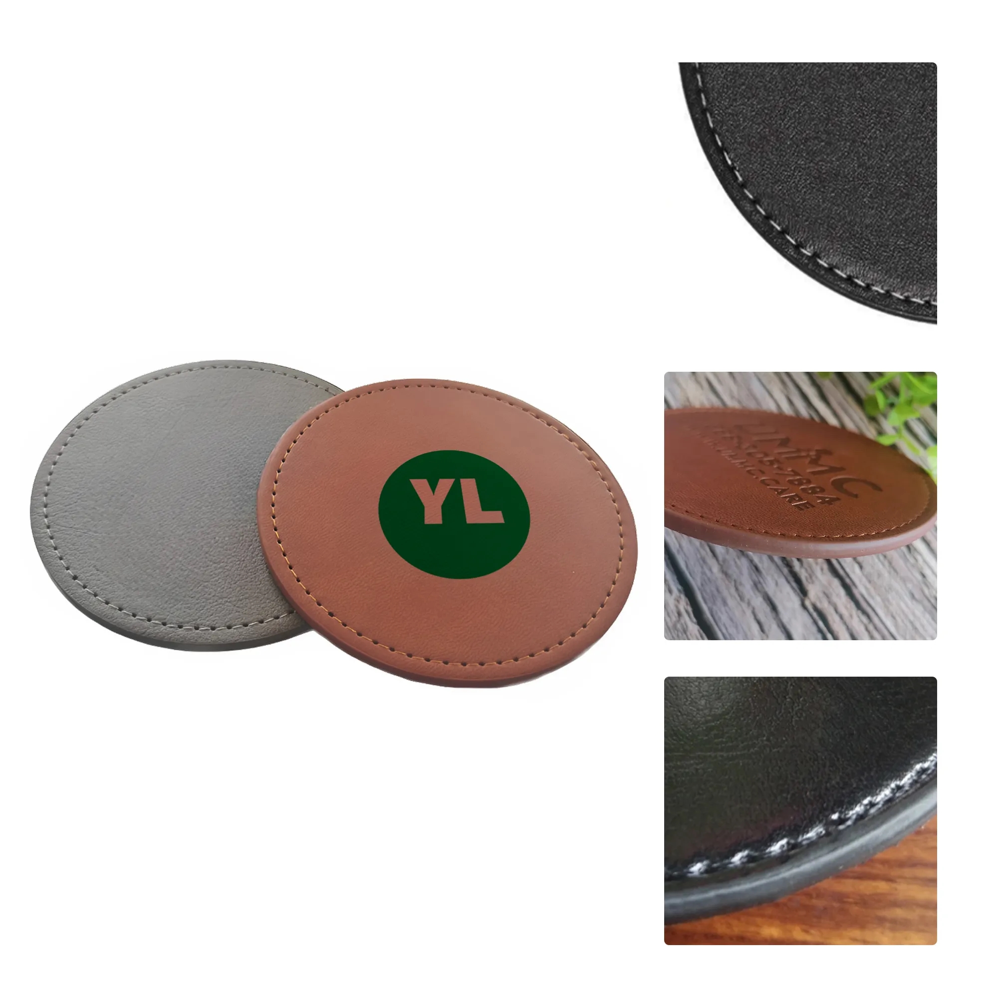 PU Leather Embossed Coaster 3