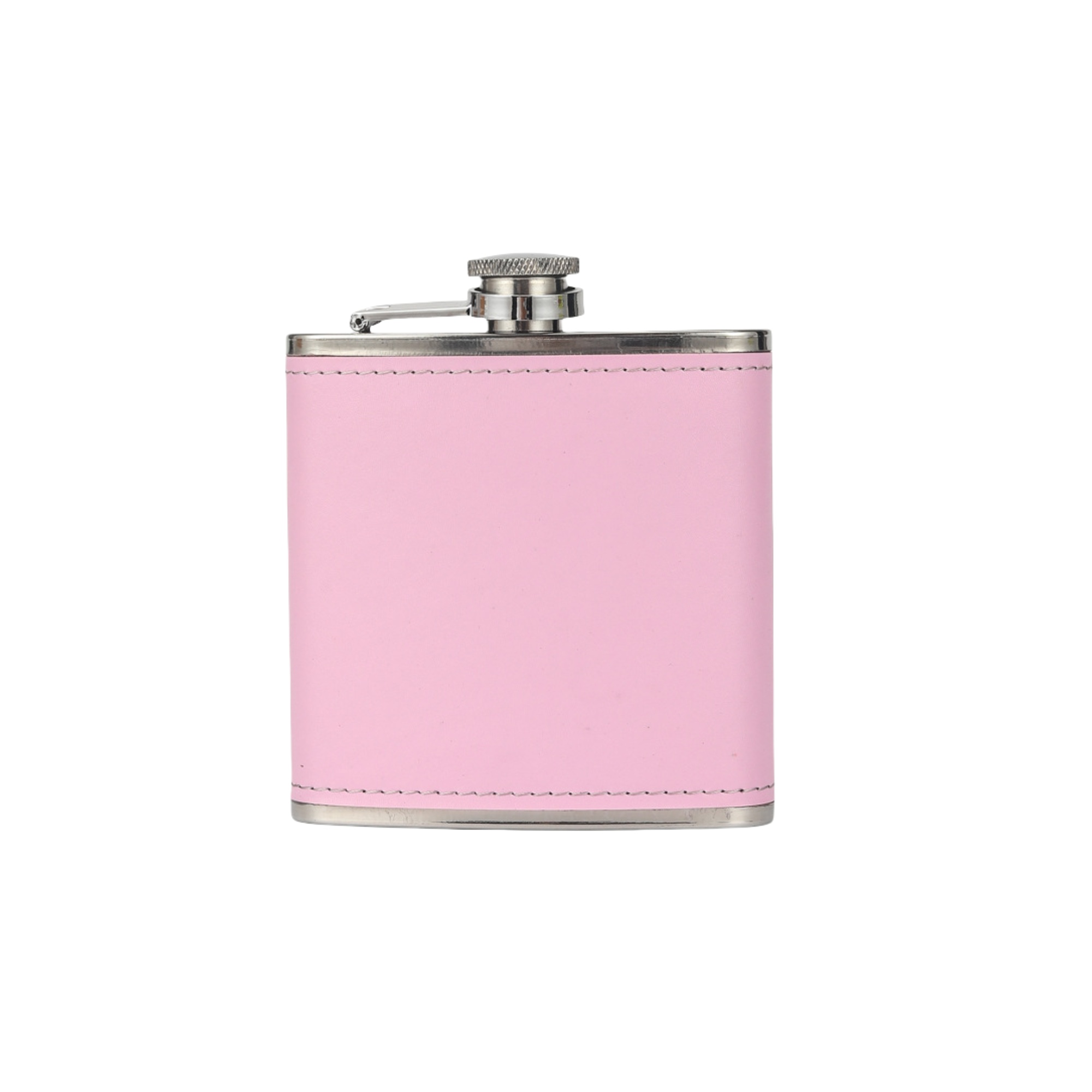 Leather Stainless Steel Pocket Hip Flask 6oz 8