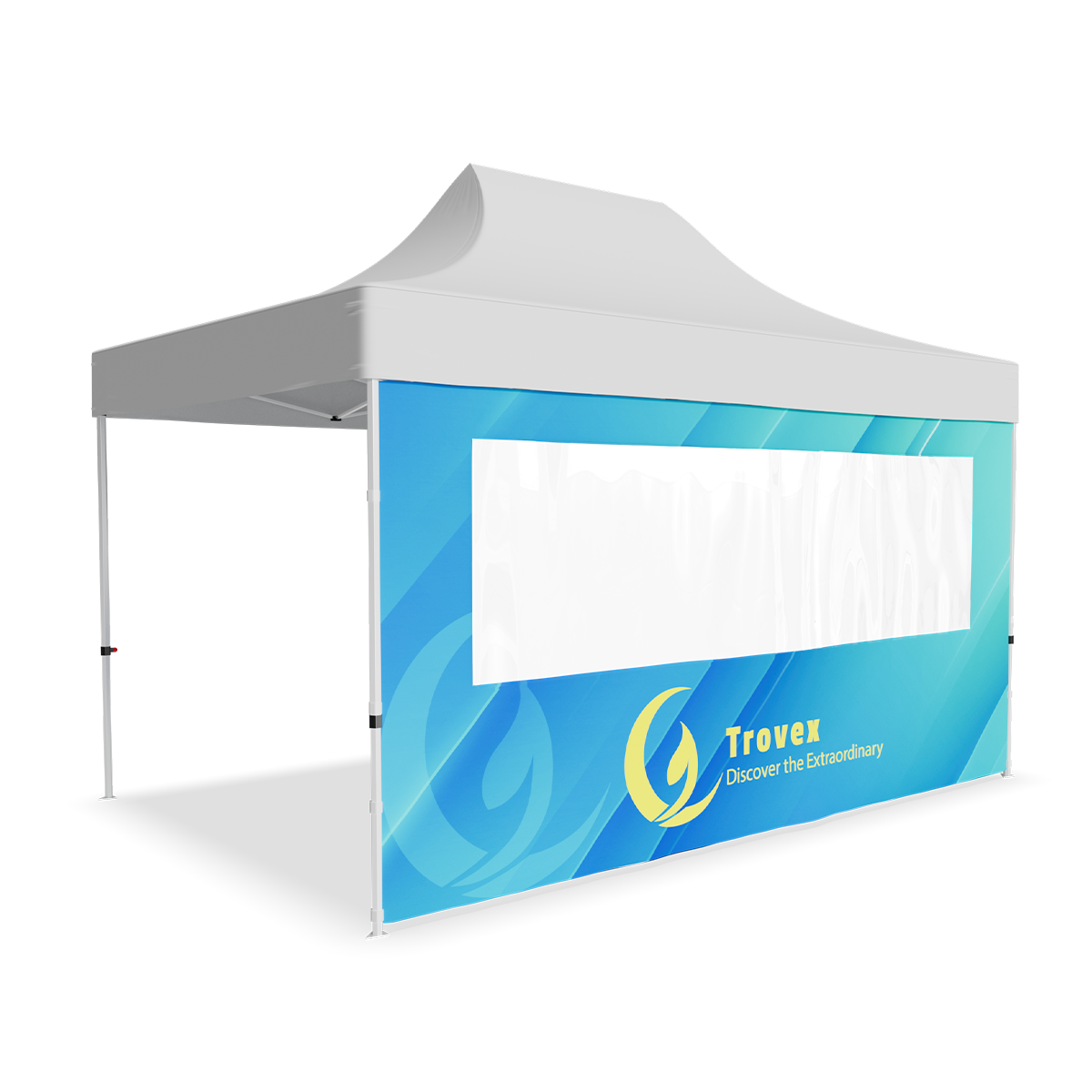 15ft Full Rear Tent Wall Only w/Single Window - 2 Side Imprint 4