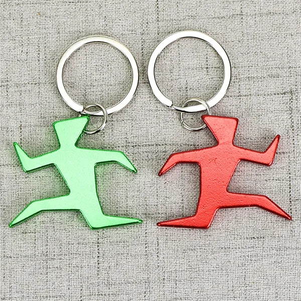 Runner Shape Aluminum Bottle Opener Keychain 3