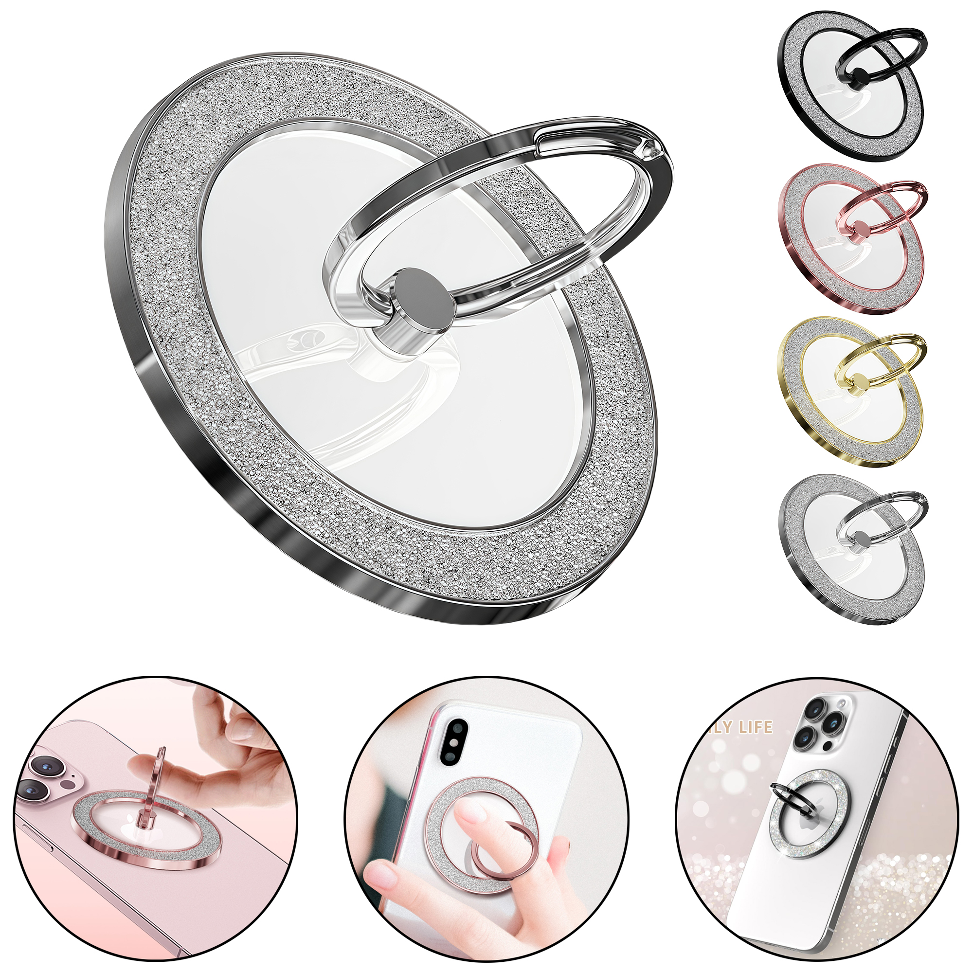 Diamond Glitter Magnetic Phone Stand Holder for iPhone Android 2
