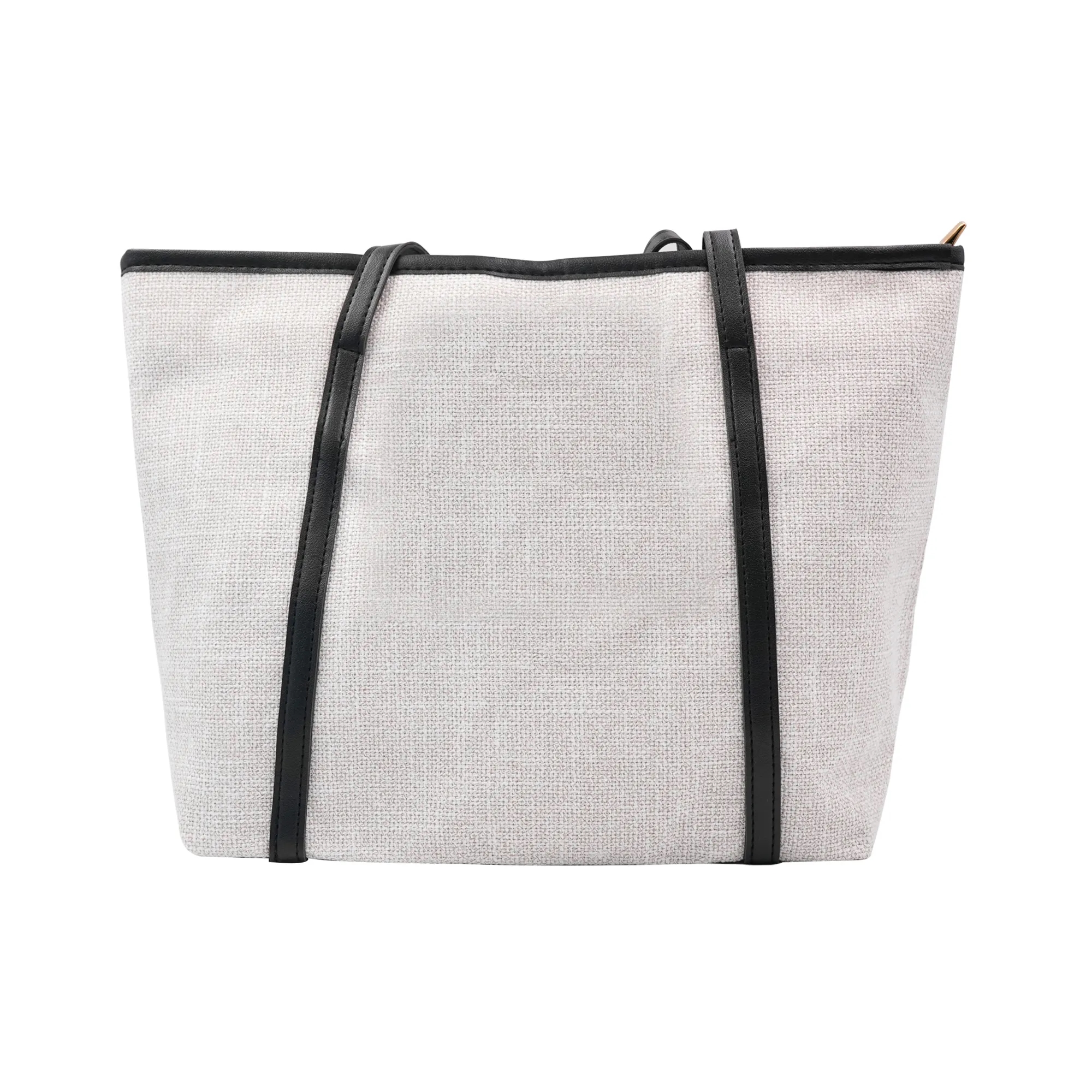 Casual Canvas Tote Bag with Leather Handle, custom tote bag with logo imprint 3