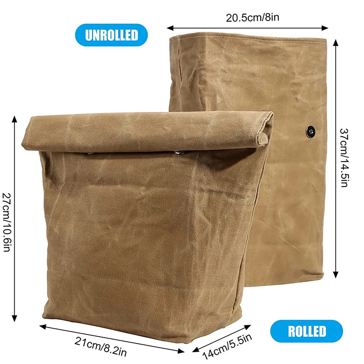Packaging Waxed Canvas Trendy Reusable Vintage Lunch Bag 6