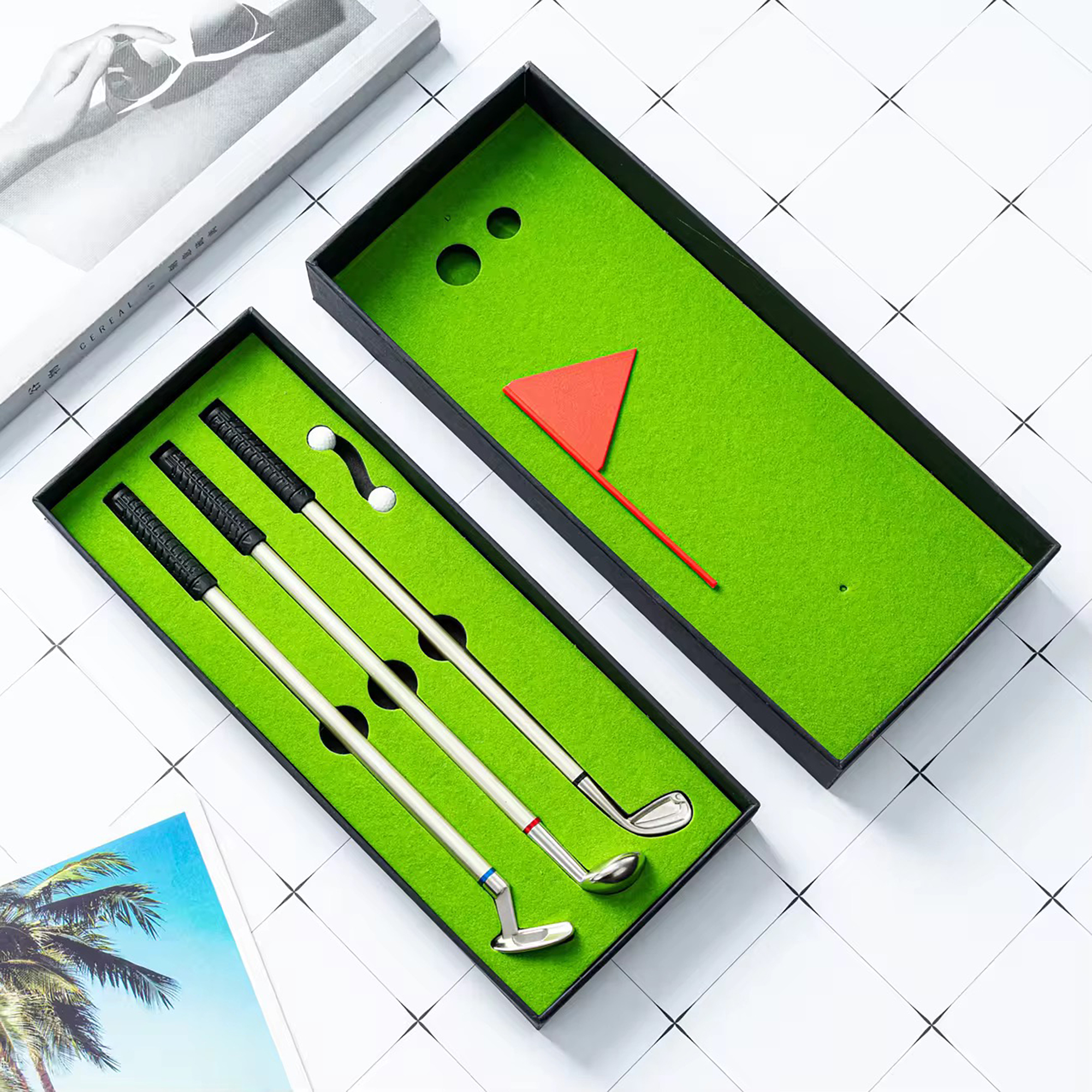 Mini Desktop Golf Ballpoint Pen Set 7