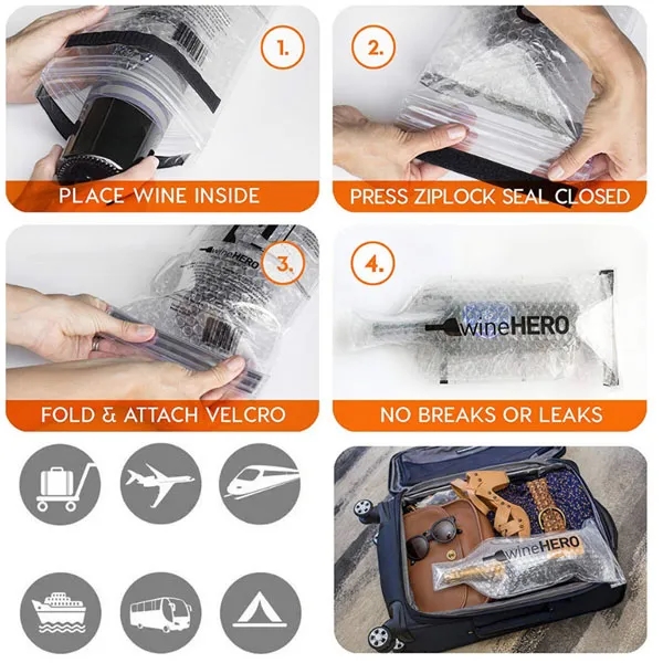 Travel Wine Bottle Bubble Wrap Bag 7