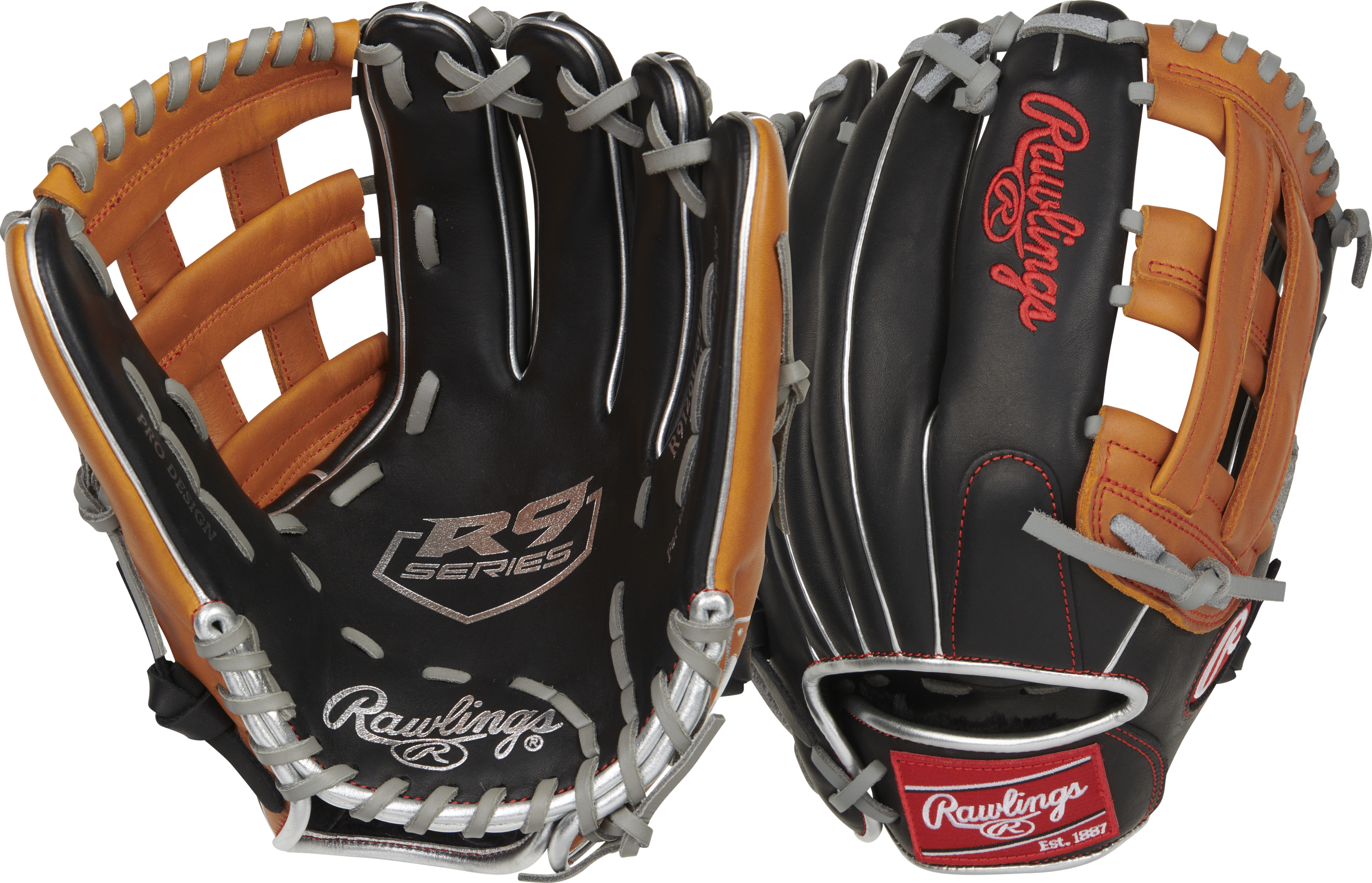 Rawlings R9 12 in Baseball Glove, Outfield 1